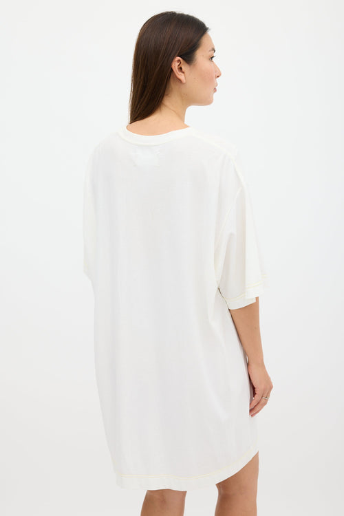 Maison Margiela White Raw Hem T-Shirt Dress