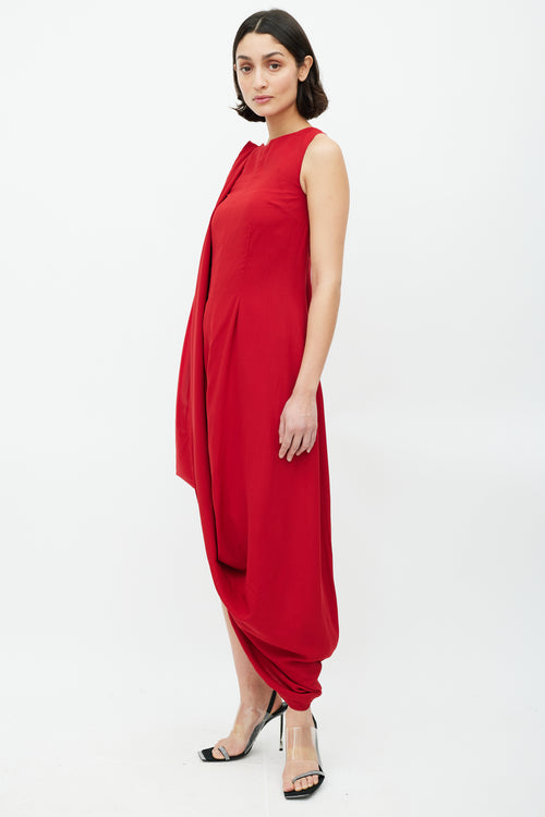 Maison Margiela X H&M Red Pleated Maxi Dress