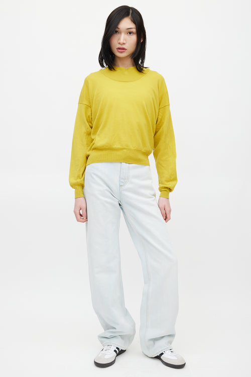 Maison Margiela Yellow Knit Wrap Sweater