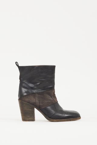 Maison Margiela Black 
Brown Leather Boot