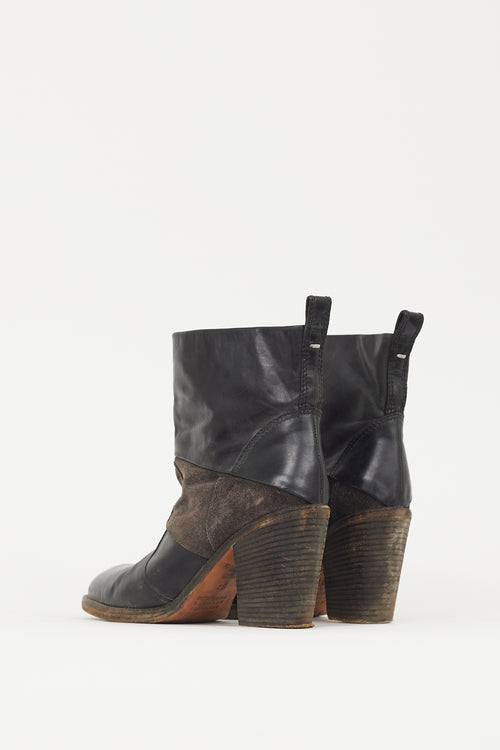 Maison Margiela Black 
Brown Leather Boot