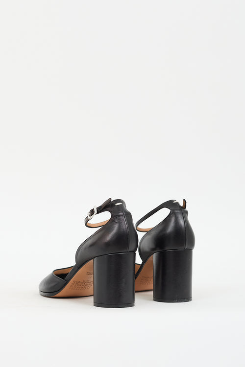 Maison Margiela Black Leather Tabi Decollete Mary Jane Pump