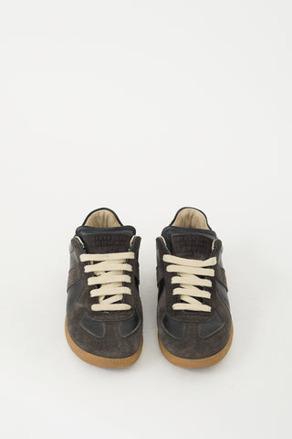 Maison Margiela Black Leather 
Dark Grey Suede Replica Sneaker