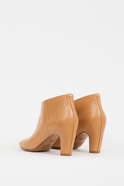 Maison Margiela Brown Leather Peep Toe Bootie