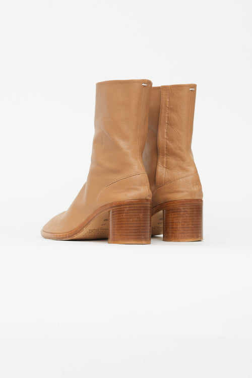 Maison Margiela Brown Leather Tabi Heel Boot