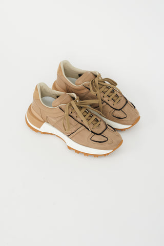 Maison Margiela Brown Nylon 
Leather 50 50 Sneaker