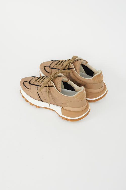 Maison Margiela Brown Nylon 
Leather 50 50 Sneaker