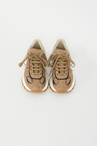 Maison Margiela Brown Nylon 
Leather 50 50 Sneaker