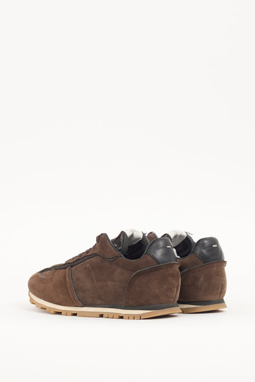 Maison Margiela Brown Suede Retro Runner Sneaker