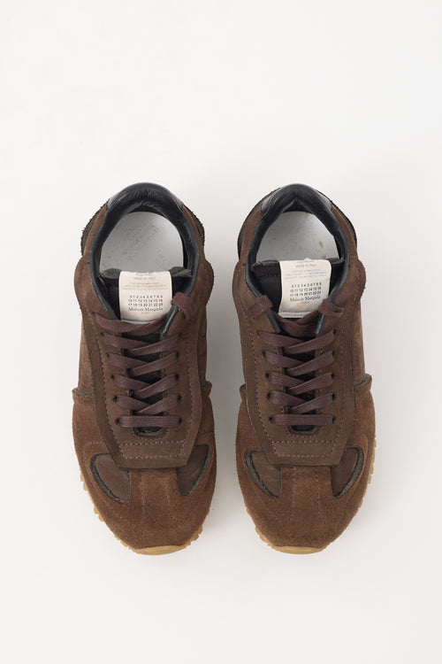 Maison Margiela Brown Suede Retro Runner Sneaker