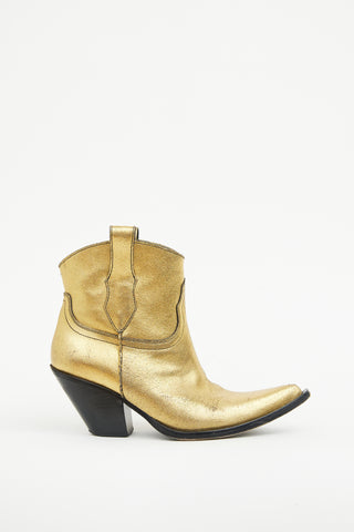 Maison Margiela Gold Western Ankle Boot