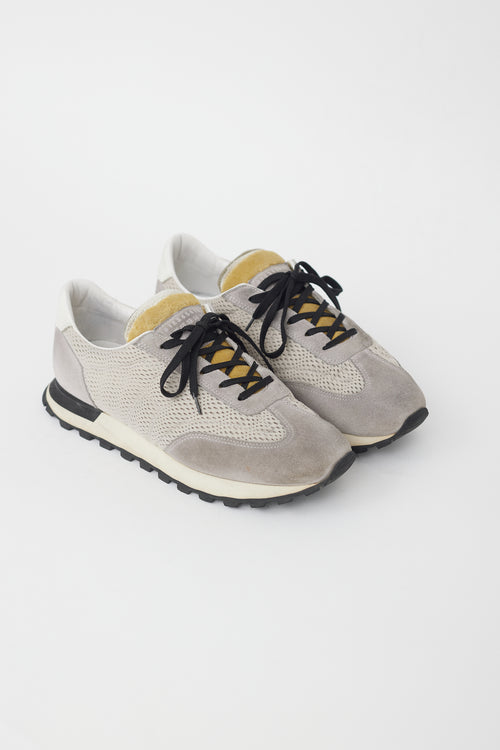 Maison Margiela Grey Suede Mesh Runner Sneaker