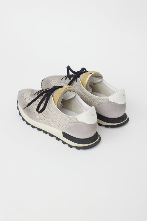 Maison Margiela Grey Suede Mesh Runner Sneaker