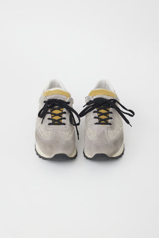 Maison Margiela Grey Suede Mesh Runner Sneaker