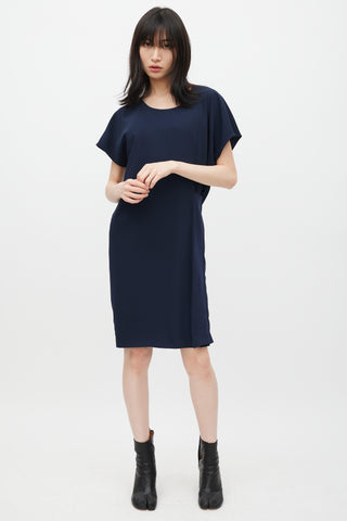 Maison Margiela Navy Shift Midi Dress