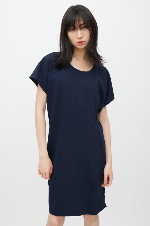 Maison Margiela Navy Shift Midi Dress