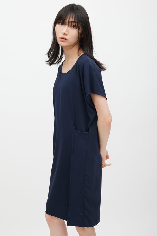 Maison Margiela Navy Shift Midi Dress