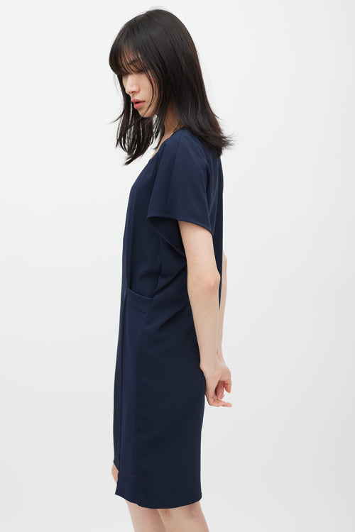 Maison Margiela Navy Shift Midi Dress