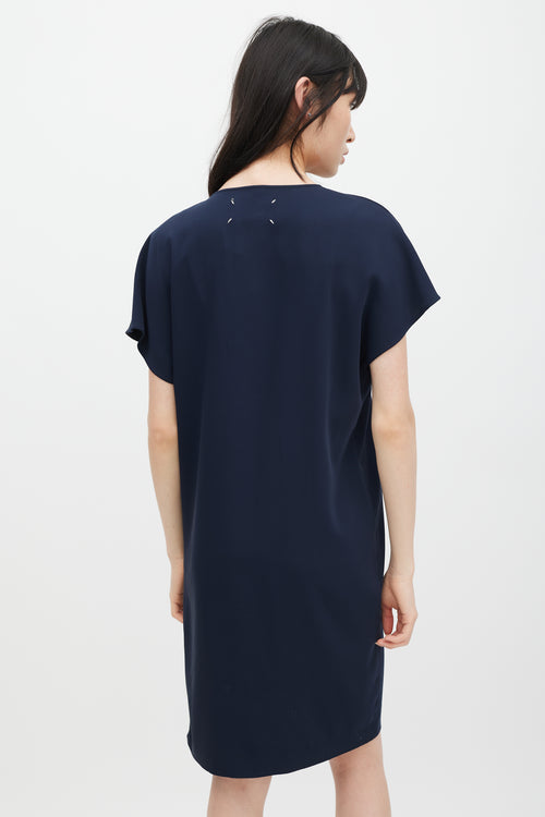 Maison Margiela Navy Shift Midi Dress