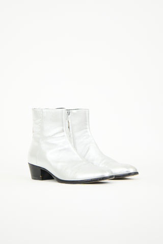 Maison Margiela Silver Leather Replica Tuxedo Boot