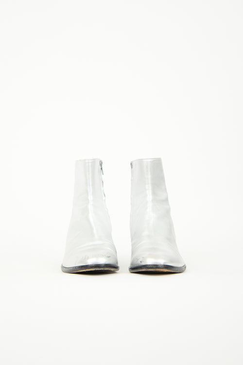 Maison Margiela Silver Leather Replica Tuxedo Boot