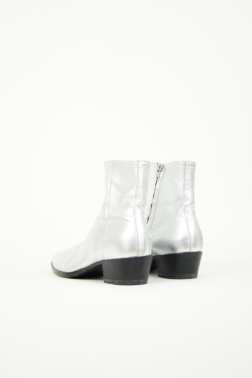 Maison Margiela Silver Leather Replica Tuxedo Boot