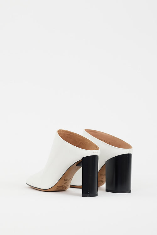 Maison Margiela White Leather Asymmetrical Heel Mule