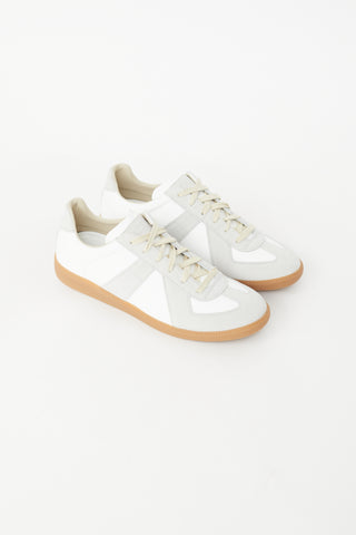 Maison Margiela White 
Grey Leather Replica Sneaker