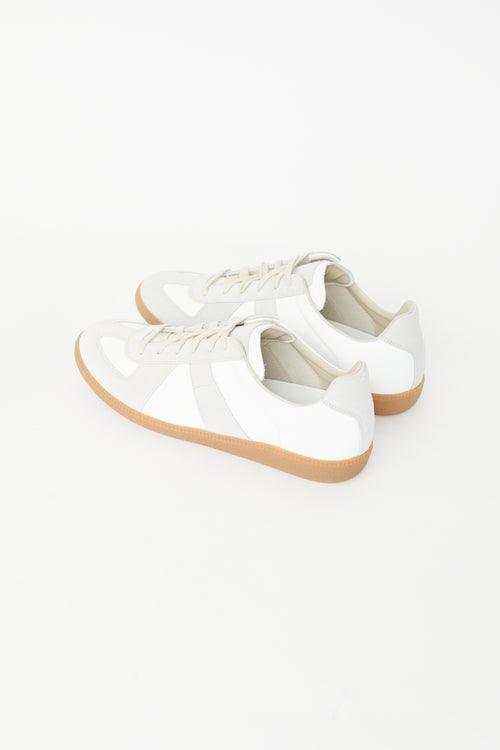 Maison Margiela White 
Grey Leather Replica Sneaker