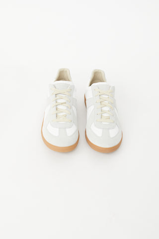 Maison Margiela White 
Grey Leather Replica Sneaker