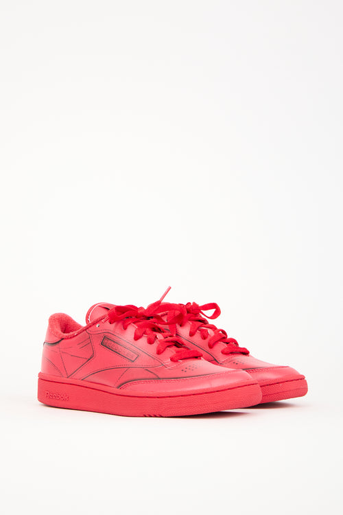 Maison Margiela X Reebok Red Leather Project 0 Club C Sneaker