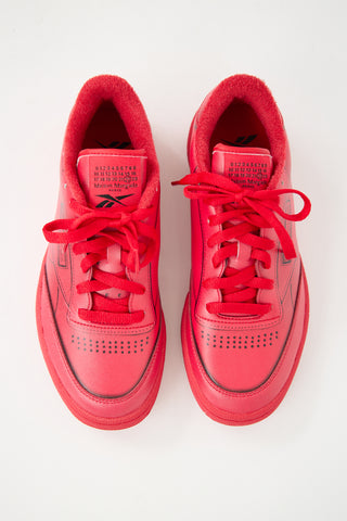 Maison Margiela X Reebok Red Leather Project 0 Club C Sneaker