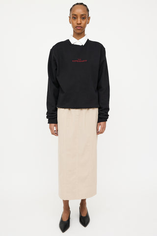 Maison Margiela Black 
Red Embroidered Logo Sweatshirt