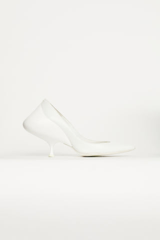 Maison Margiela White Leather Sculptural Pump