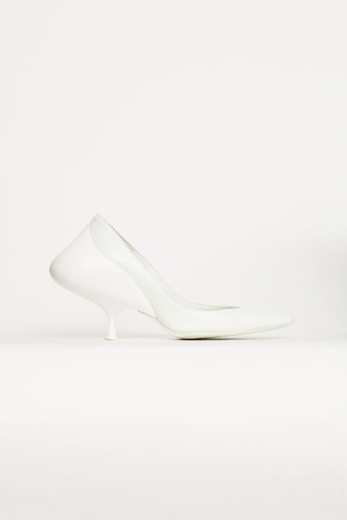 Maison Margiela White Leather Sculptural Pump