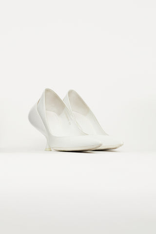 Maison Margiela White Leather Sculptural Pump