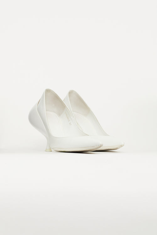 Maison Margiela White Leather Sculptural Pump