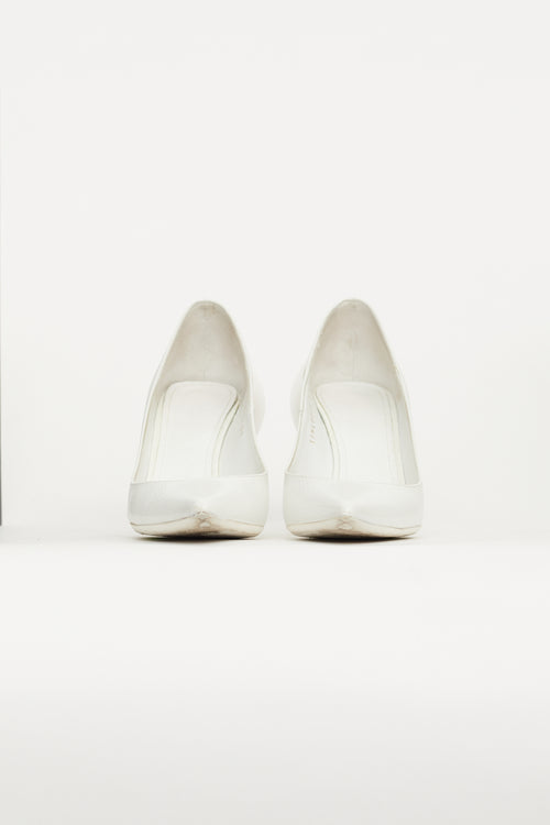 Maison Margiela White Leather Sculptural Pump