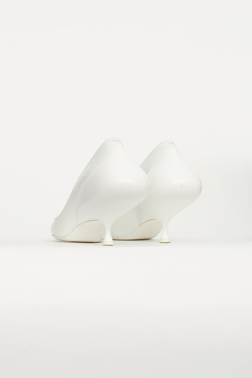 Maison Margiela White Leather Sculptural Pump