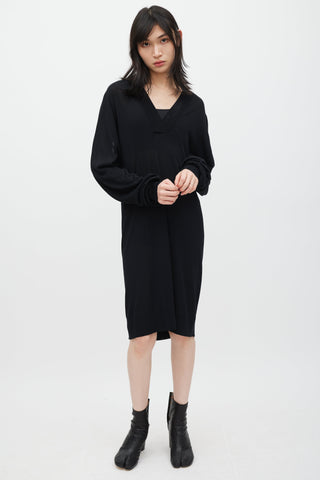 Maison Margiela Black Knit Cutout Sweater Dress