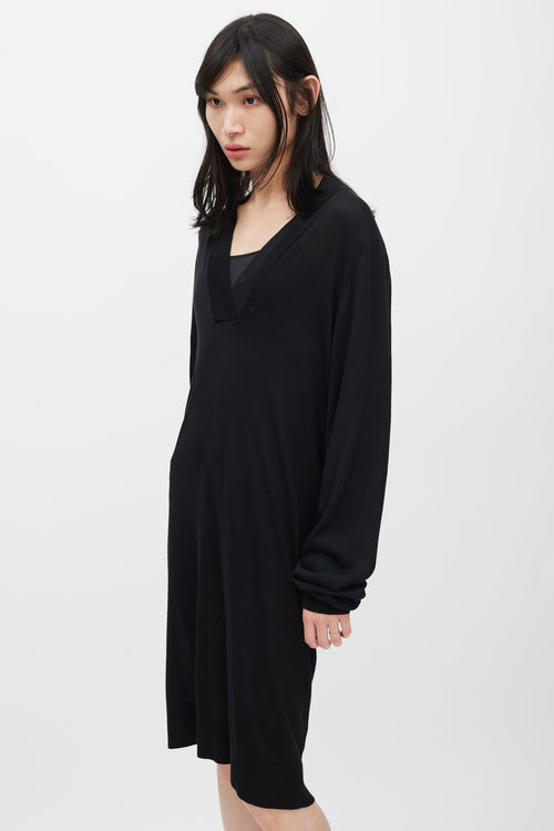 Maison Margiela Black Knit Cutout Sweater Dress