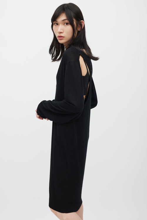 Maison Margiela Black Knit Cutout Sweater Dress