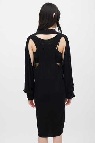 Maison Margiela Black Knit Cutout Sweater Dress