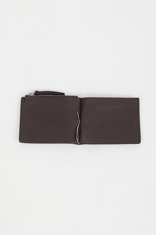 Maison Margiela Brown Four Stitch Money Clip Wallet