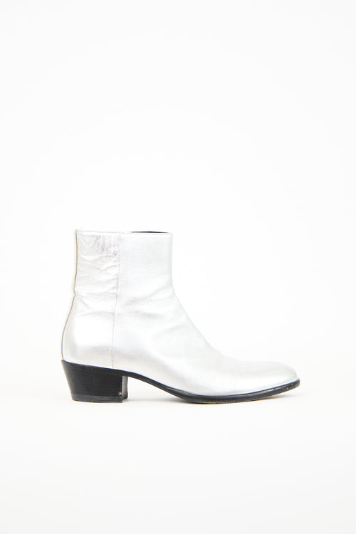 Maison Margiela Silver Leather Replica Tuxedo Boot