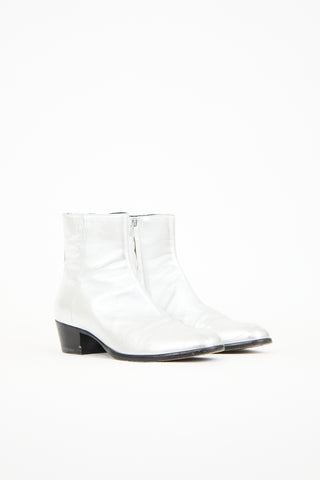 Maison Margiela Silver Leather Replica Tuxedo Boot