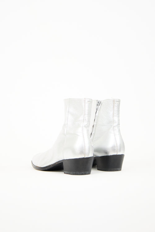 Maison Margiela Silver Leather Replica Tuxedo Boot