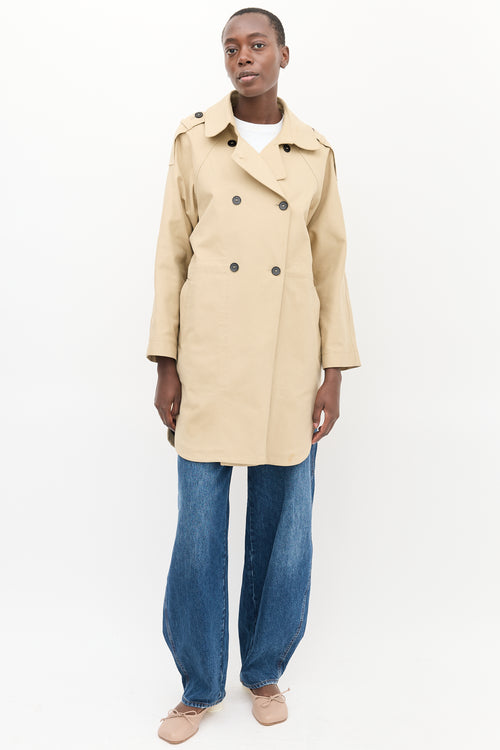 Maje Beige Double Breasted Trench Coat