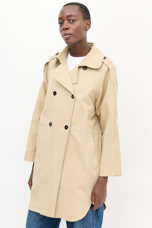 Maje Beige Double Breasted Trench Coat