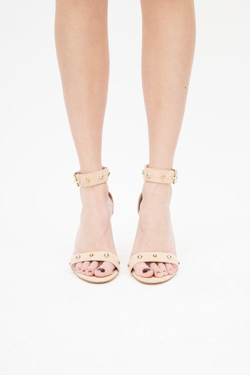 Maje Beige suede Studded Heel